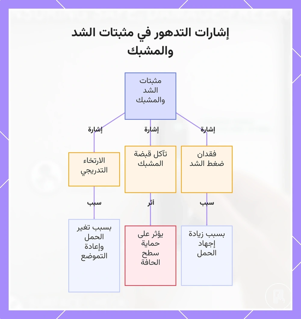 إشارات التدهور في مثبتات الشد والمشبك