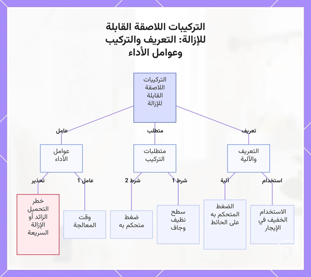 التركيبات اللاصقة القابلة للإزالة: التعريف والتركيب وعوامل الأداء