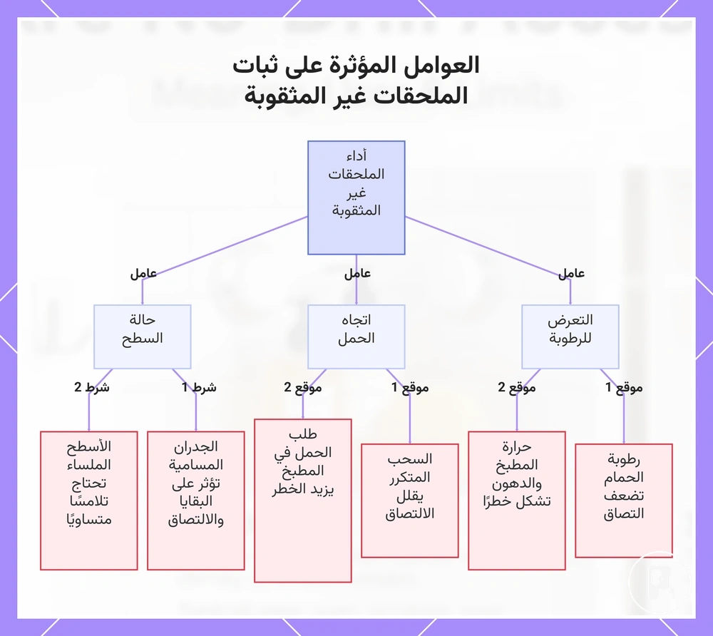 العوامل المؤثرة على ثبات الملحقات غير المثقوبة