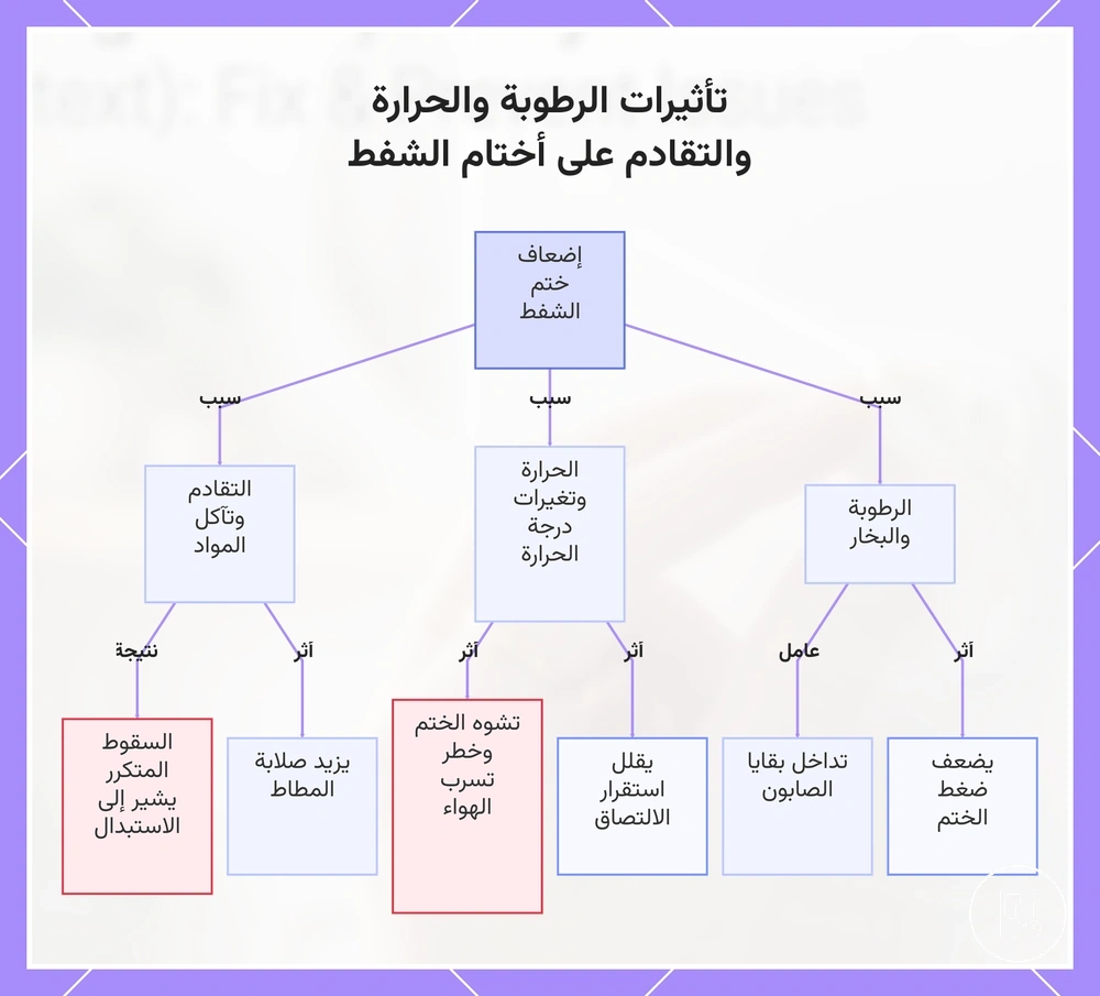 تأثيرات الرطوبة والحرارة والتقادم على أختام الشفط
