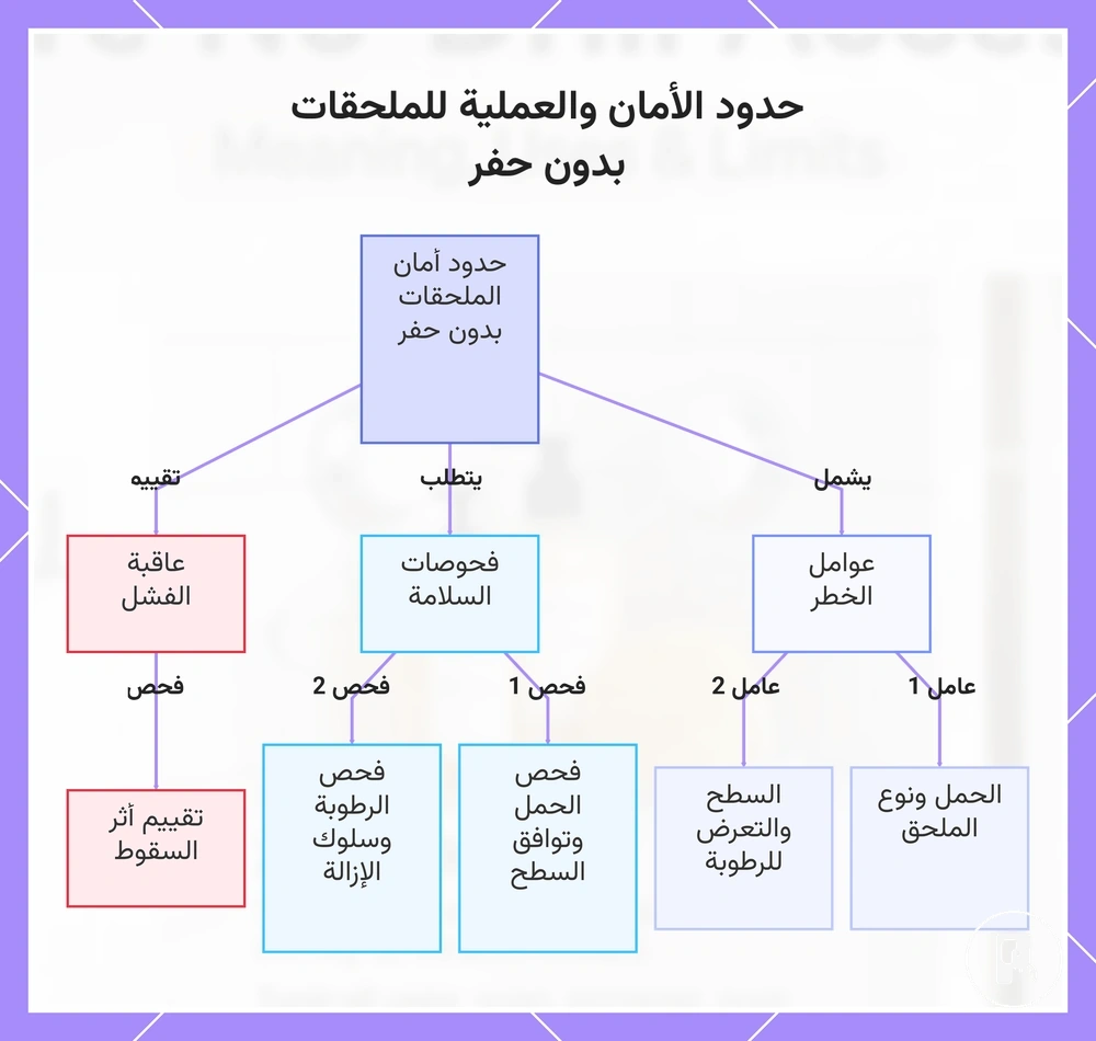 حدود الأمان والعملية للملحقات بدون حفر