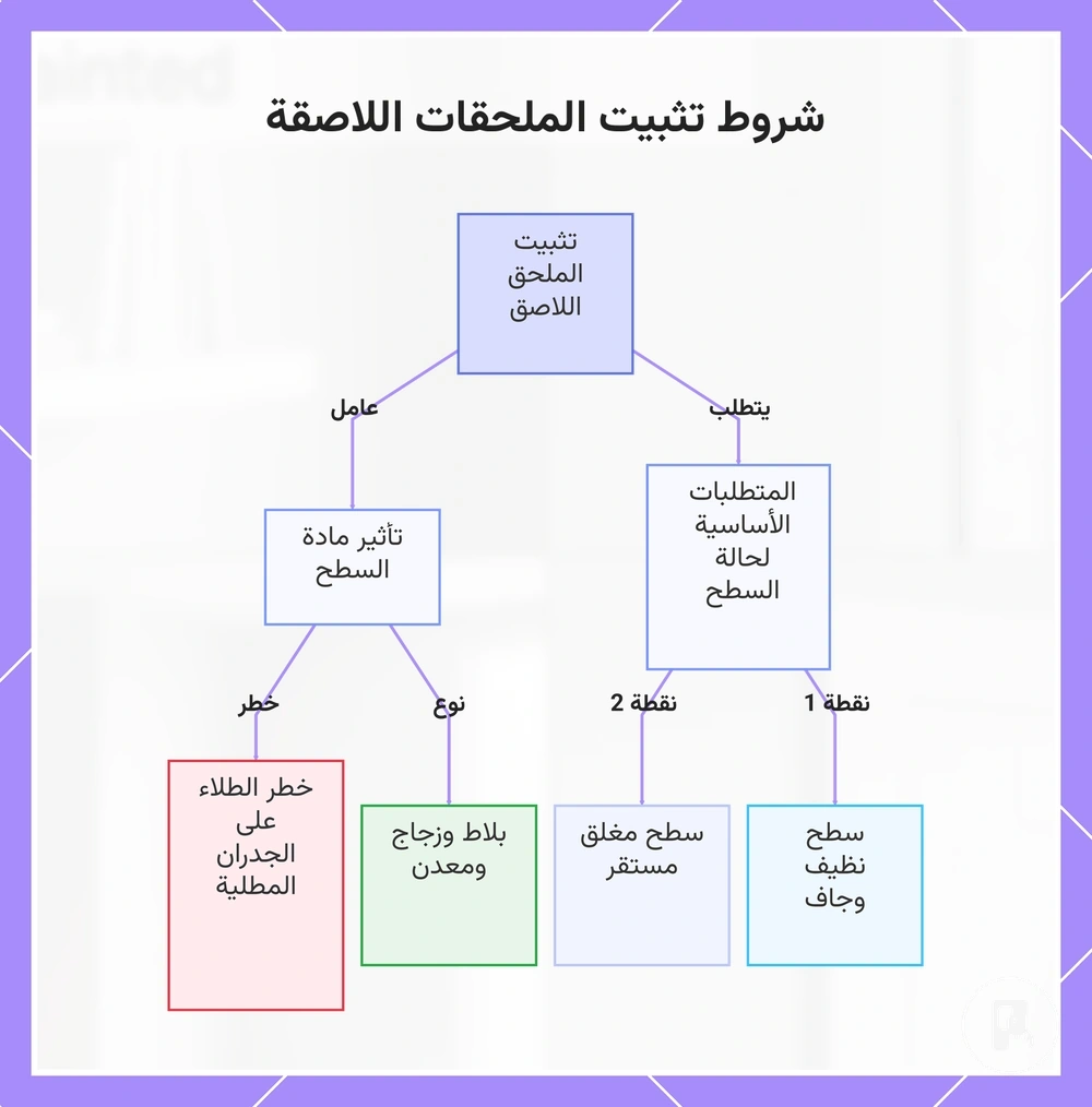 شروط تثبيت الملحقات اللاصقة