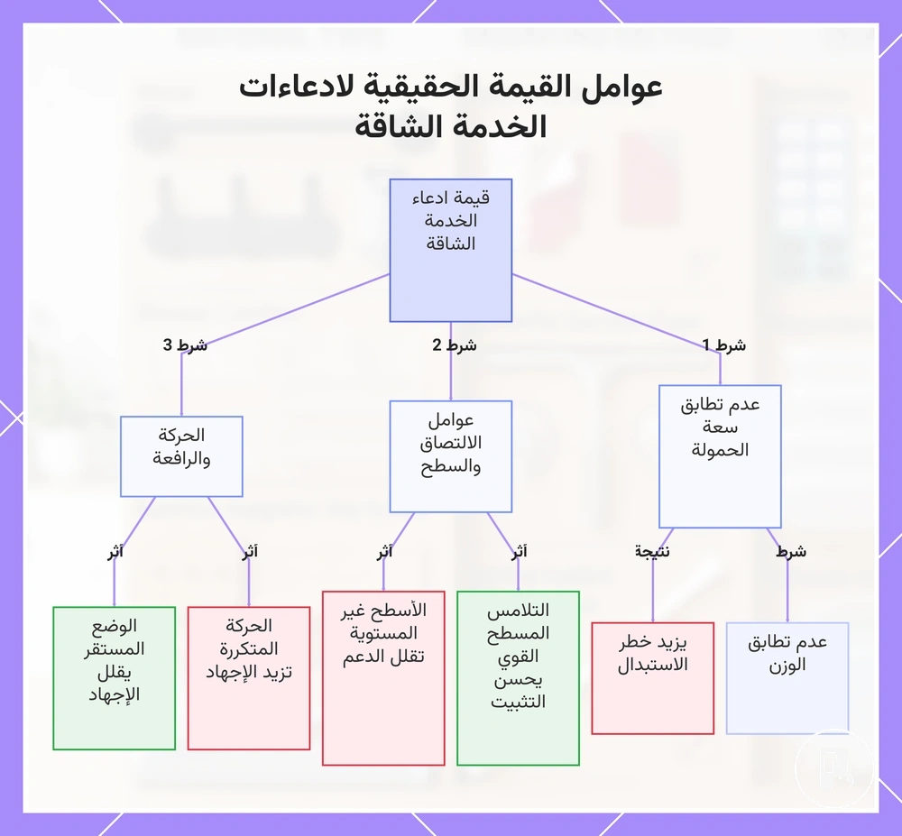 عوامل القيمة الحقيقية لادعاءات الخدمة الشاقة