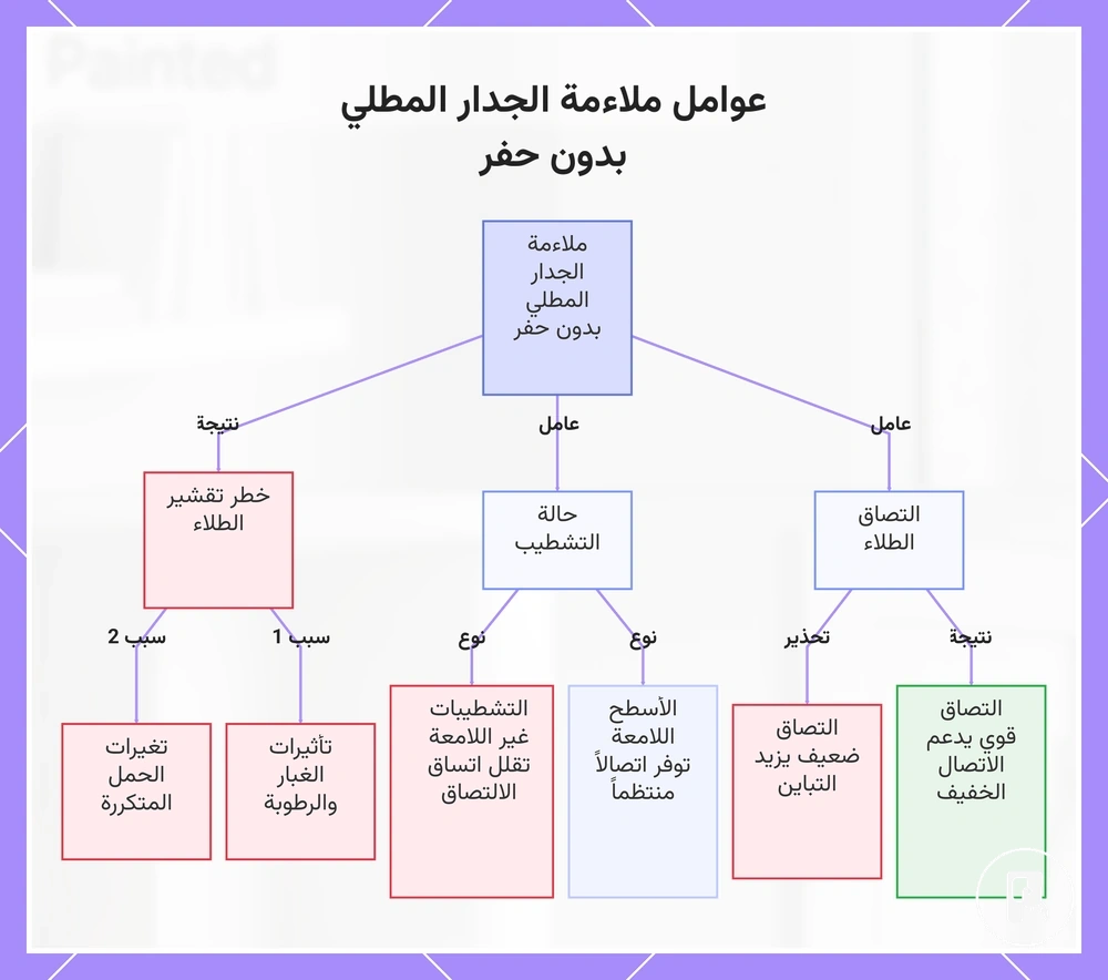 عوامل ملاءمة الجدار المطلي بدون حفر