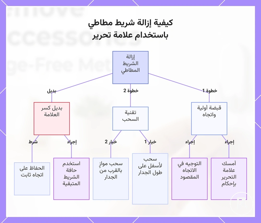 كيفية إزالة شريط مطاطي باستخدام علامة تحرير