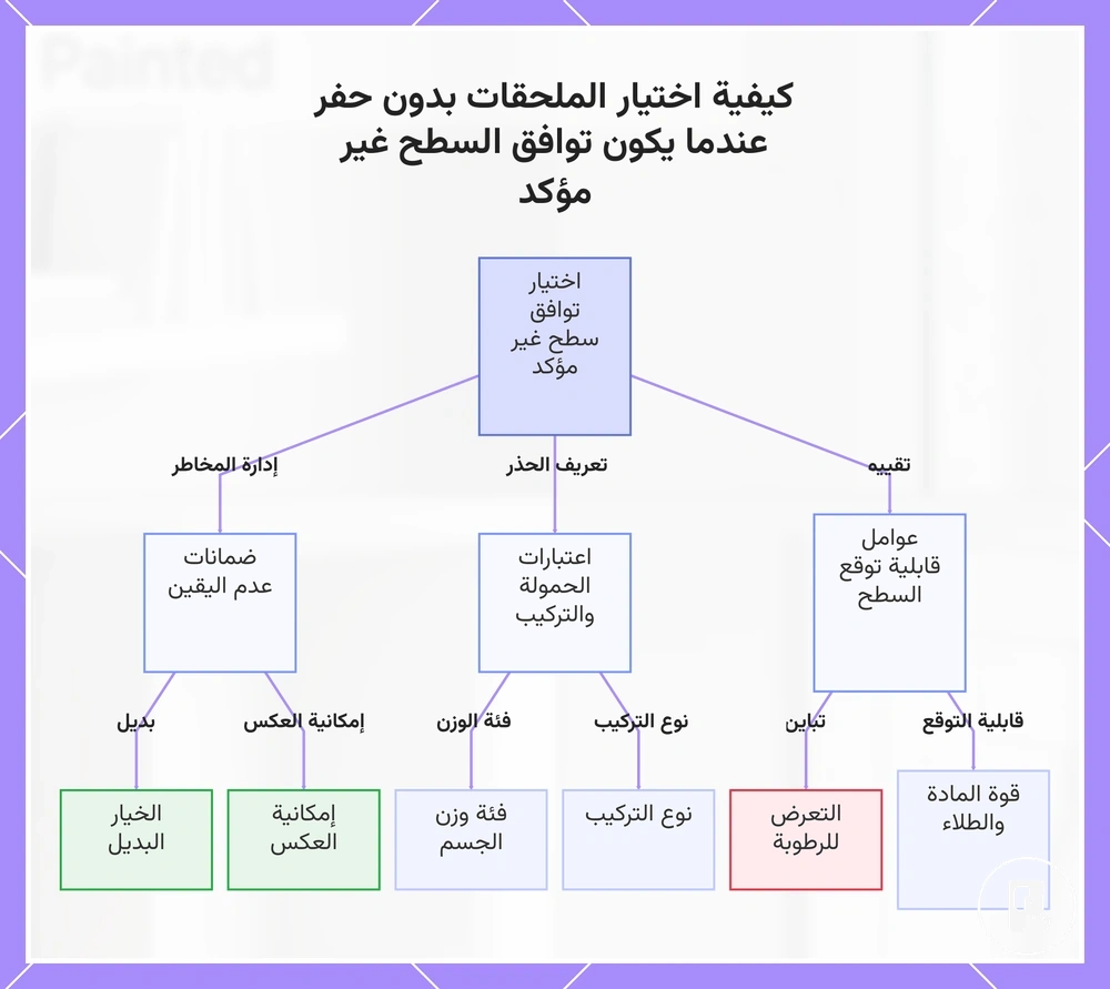 كيفية اختيار الملحقات بدون حفر عندما يكون توافق السطح غير مؤكد