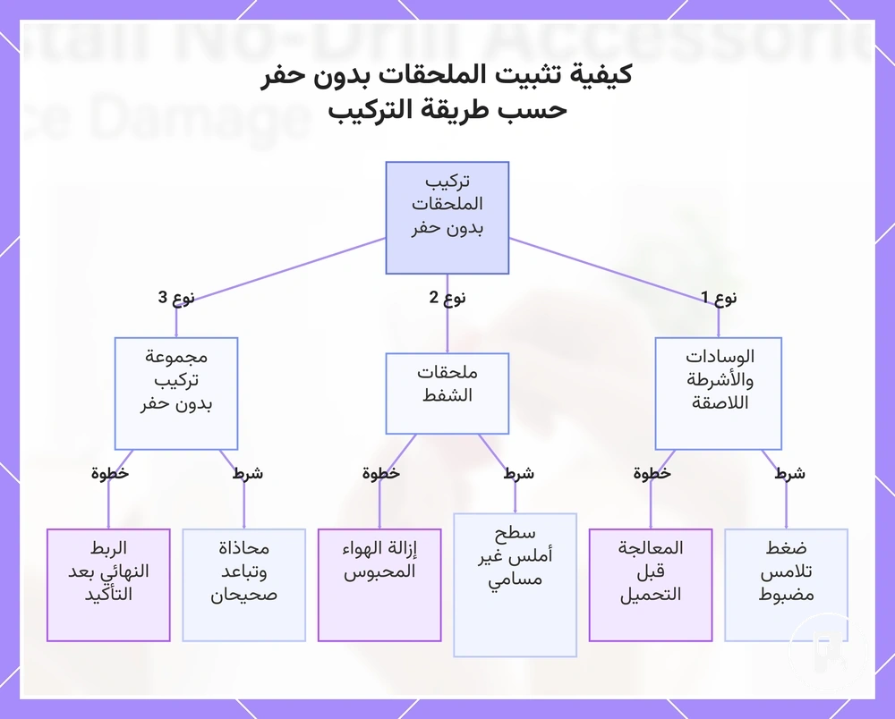 كيفية تثبيت الملحقات بدون حفر حسب طريقة التركيب