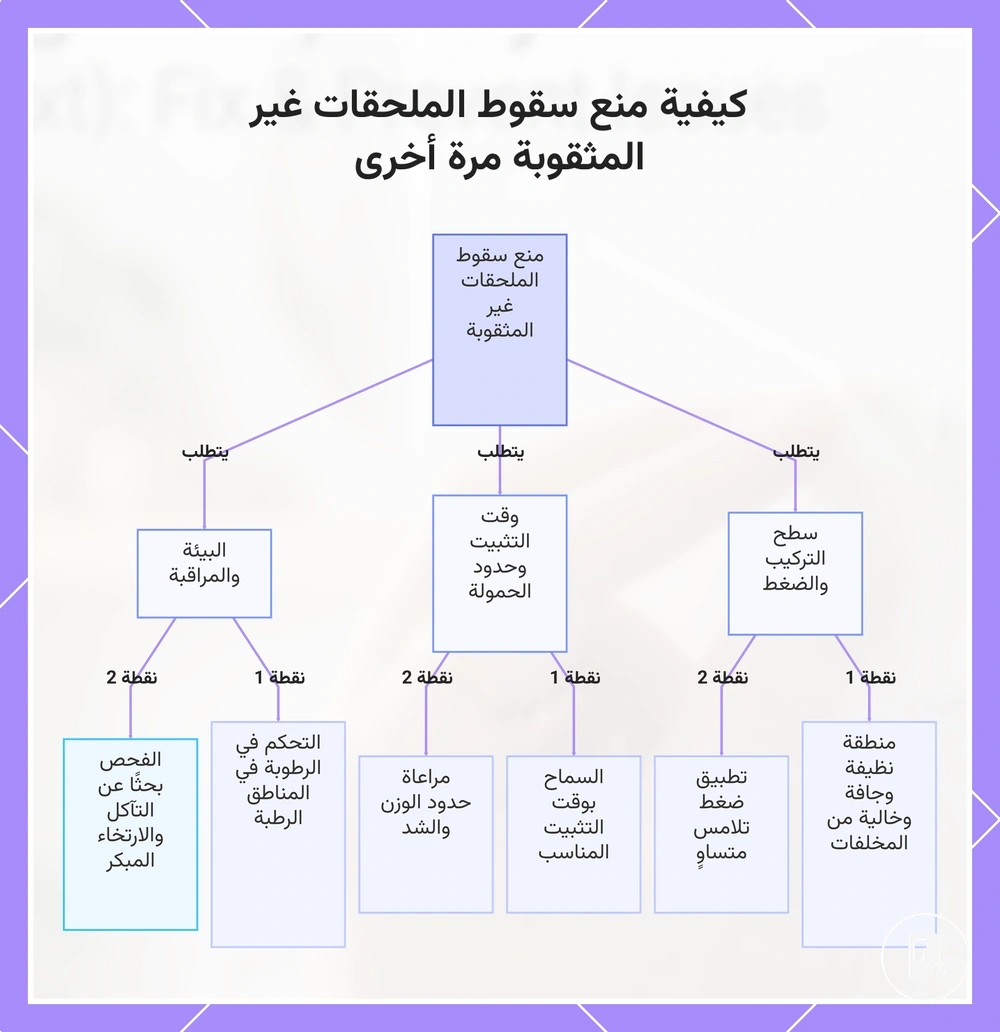كيفية منع سقوط الملحقات غير المثقوبة مرة أخرى