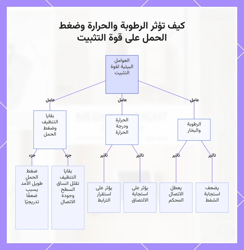 كيف تؤثر الرطوبة والحرارة وضغط الحمل على قوة التثبيت