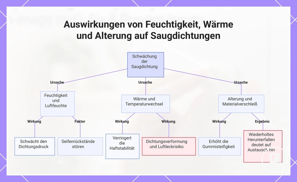 Auswirkungen von Feuchtigkeit, Wärme und Alterung auf Saugdichtungen