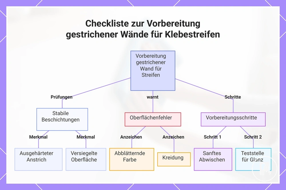 Checkliste zur Vorbereitung gestrichener Wände für Klebestreifen