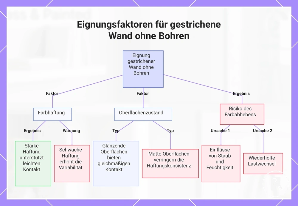 Eignungsfaktoren für gestrichene Wand ohne Bohren