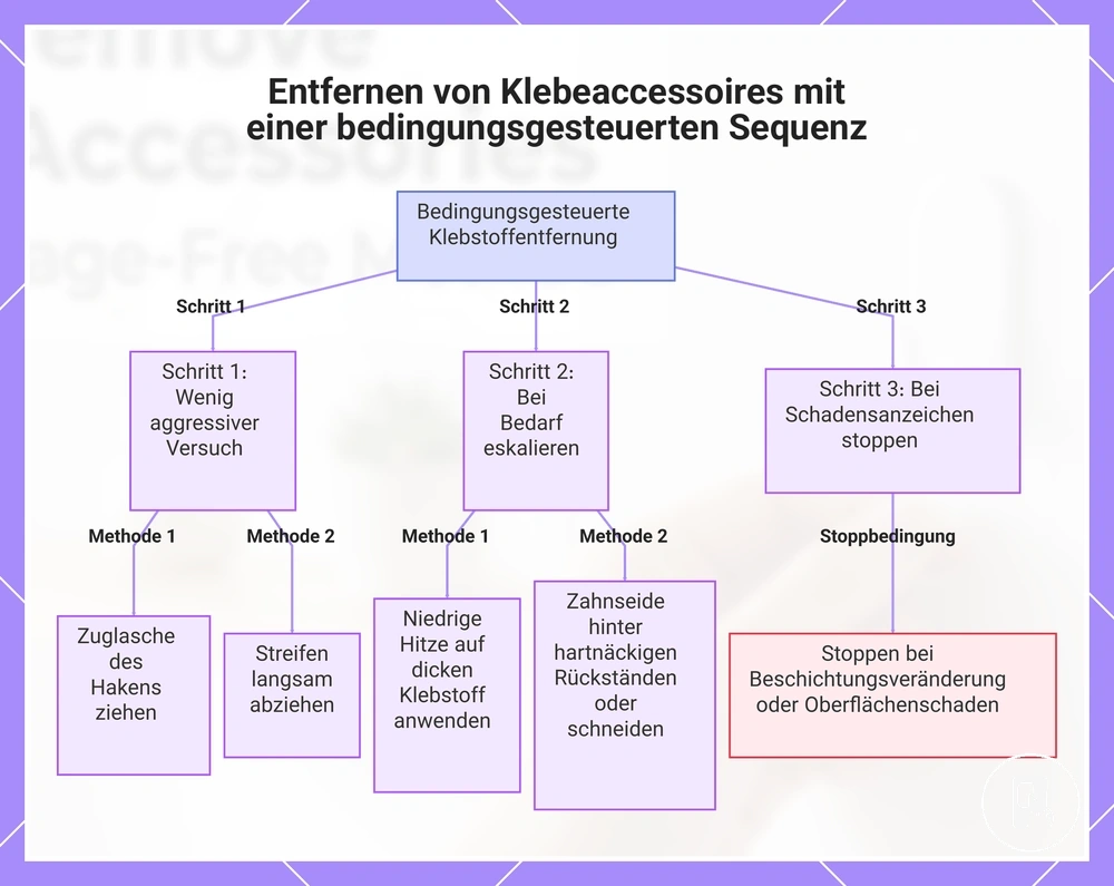 Entfernen von Klebeaccessoires mit einer bedingungsgesteuerten Sequenz