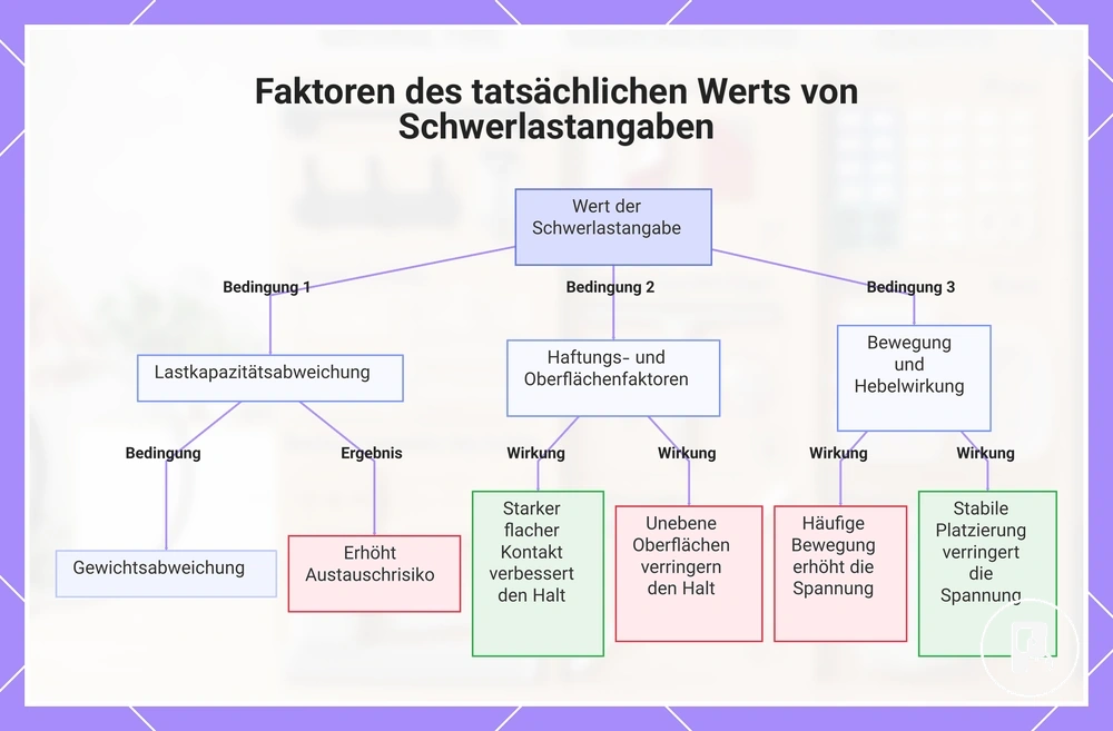 Faktoren des tatsächlichen Werts von Schwerlastangaben
