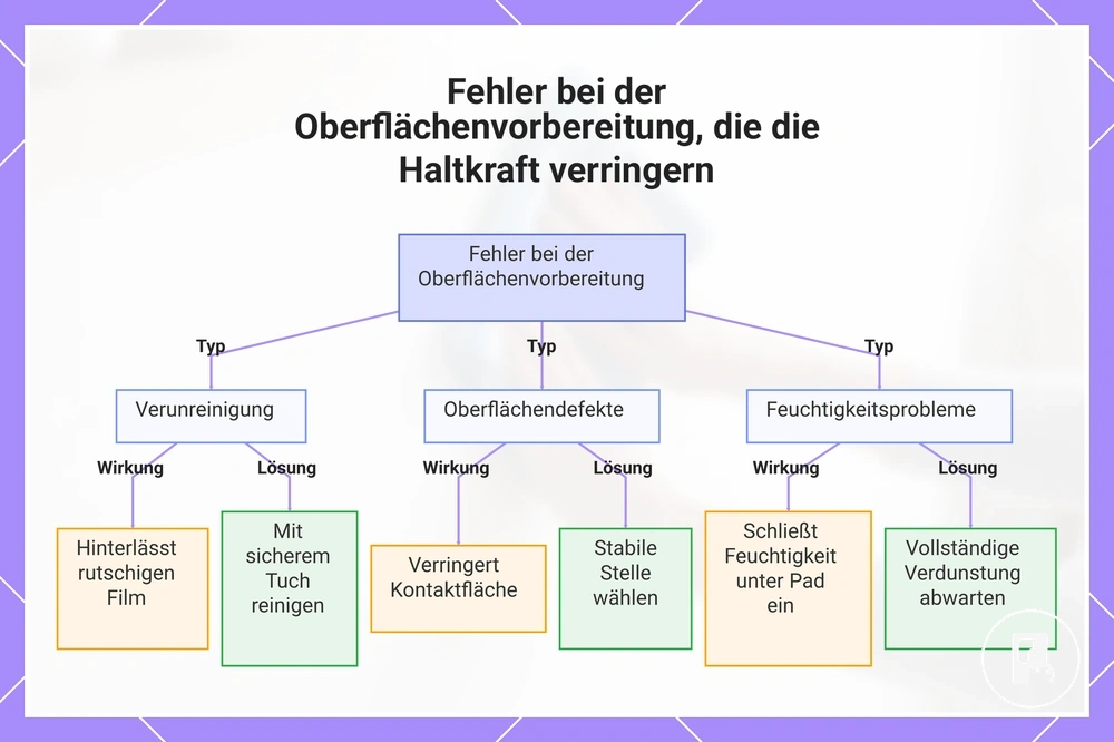 Fehler bei der Oberflächenvorbereitung, die die Haltkraft verringern