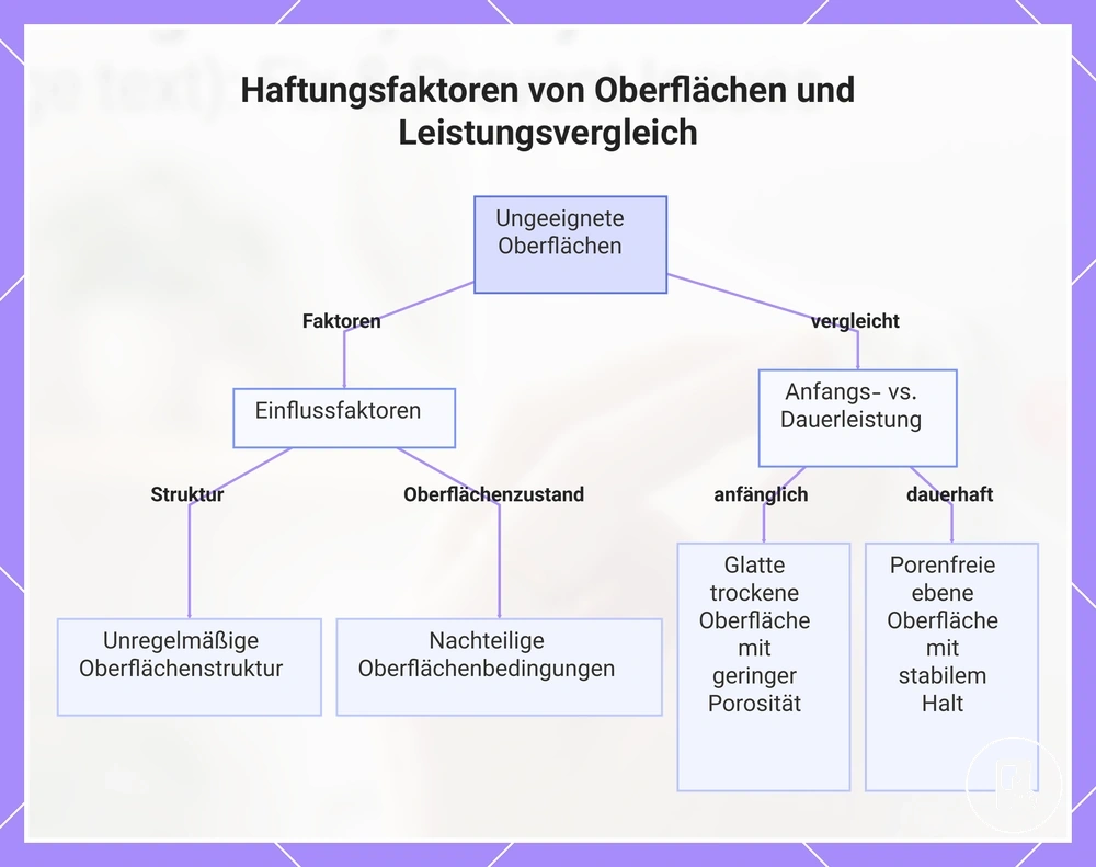 Haftungsfaktoren von Oberflächen und Leistungsvergleich