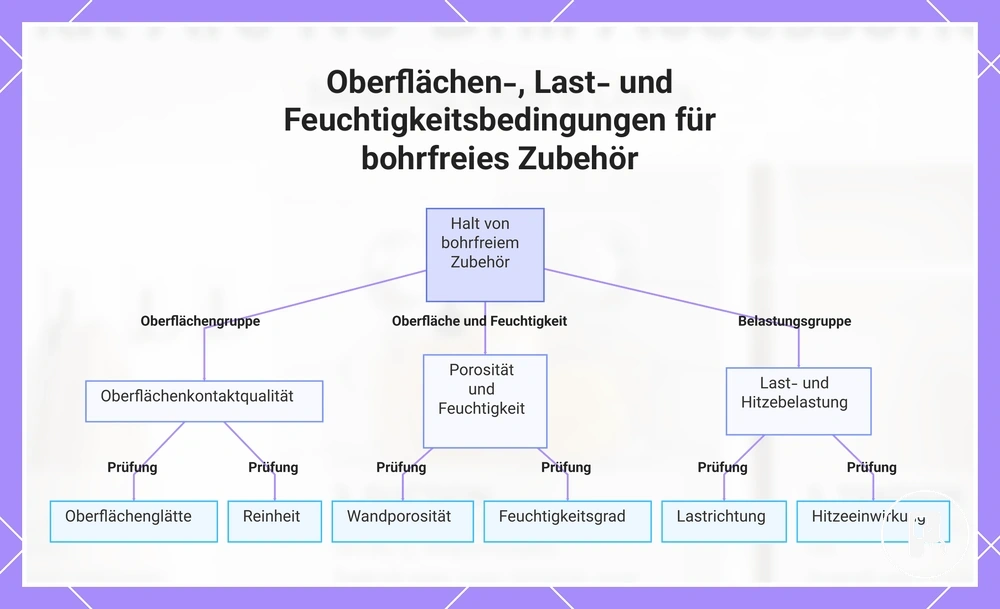 Oberflächen-, Last- und Feuchtigkeitsbedingungen für bohrfreies Zubehör