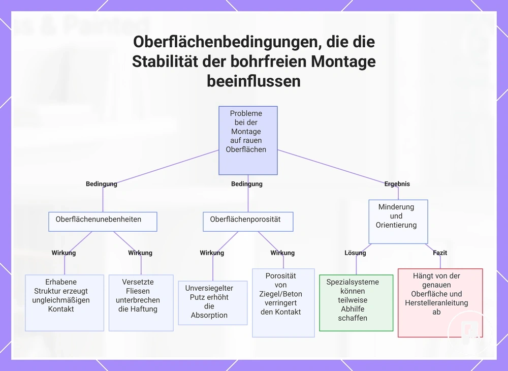 Oberflächenbedingungen, die die Stabilität der bohrfreien Montage beeinflussen