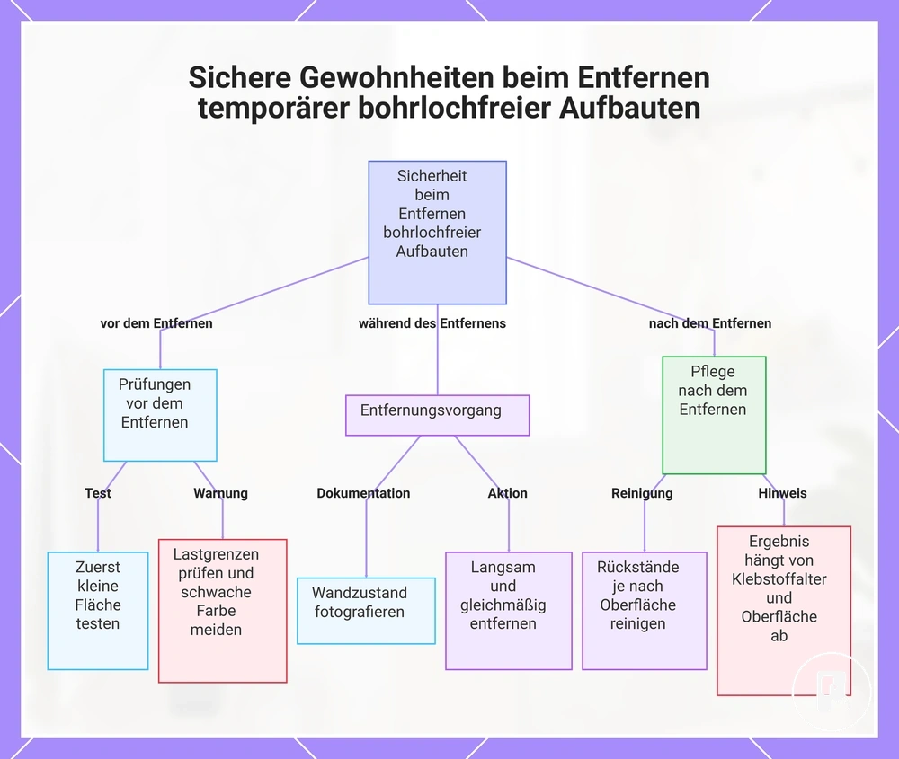 Sichere Gewohnheiten beim Entfernen temporärer bohrlochfreier Aufbauten
