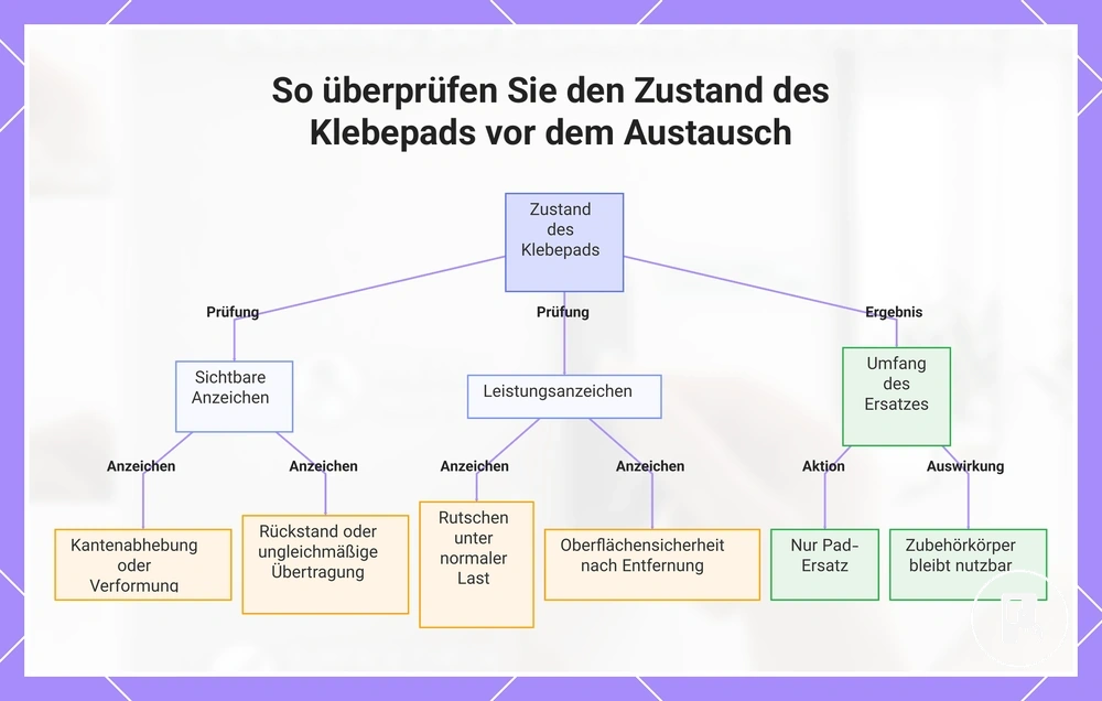 So überprüfen Sie den Zustand des Klebepads vor dem Austausch