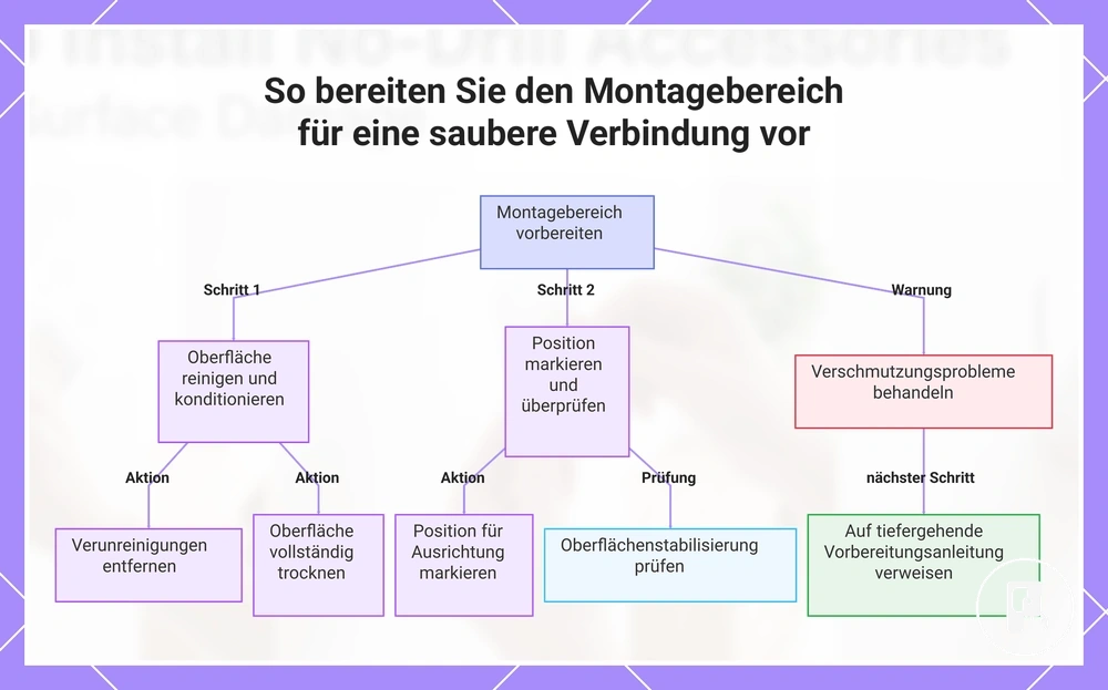 So bereiten Sie den Montagebereich für eine saubere Verbindung vor
