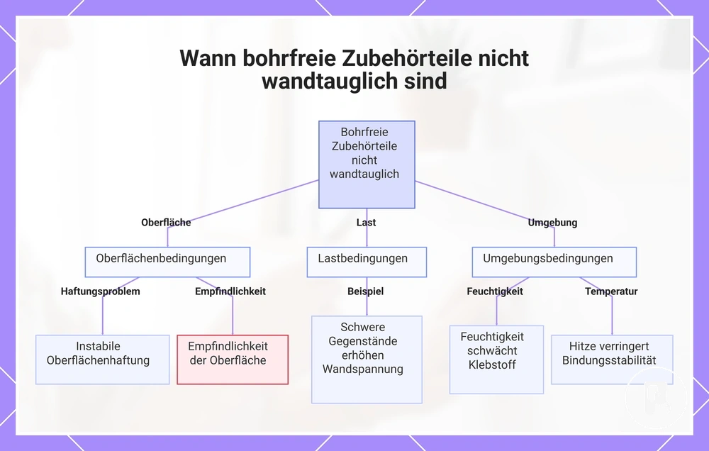 Wann bohrfreie Zubehörteile nicht wandtauglich sind