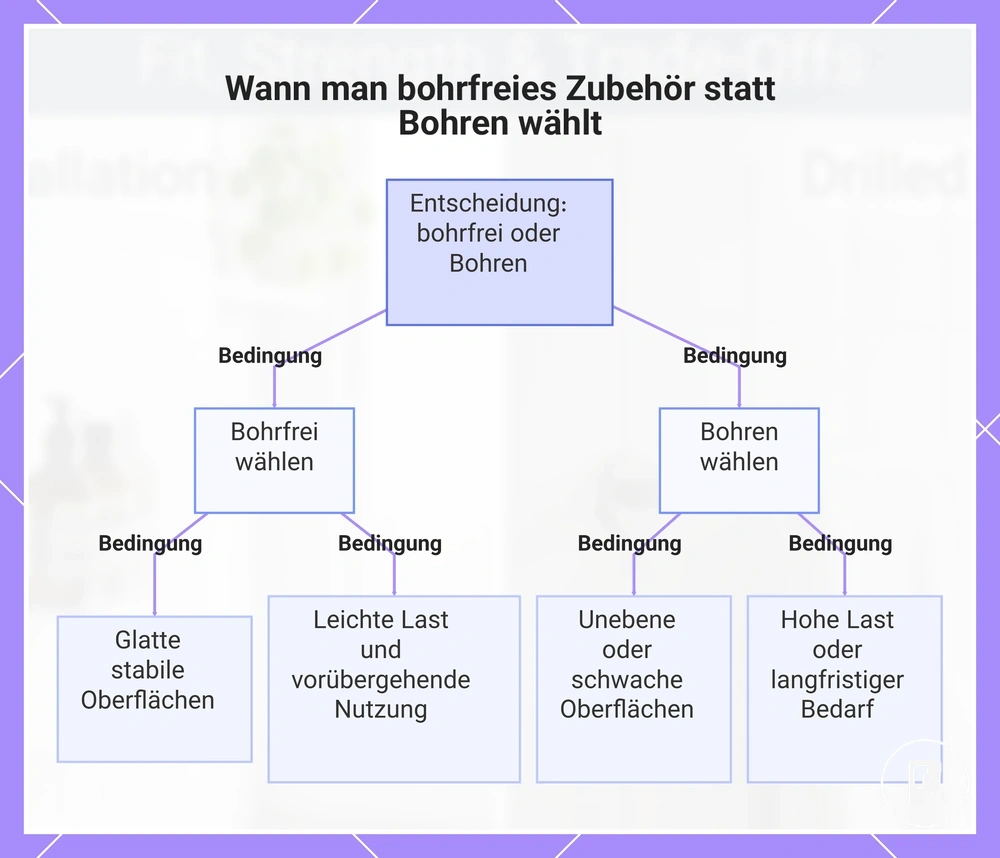 Wann man bohrfreies Zubehör statt Bohren wählt