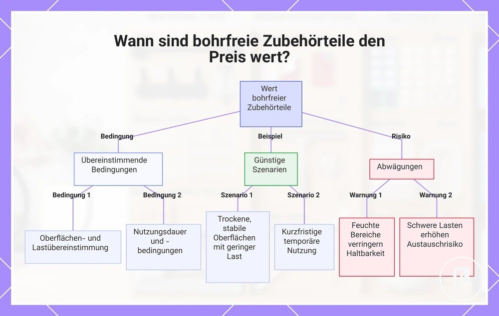 Wann sind bohrfreie Zubehörteile den Preis wert?