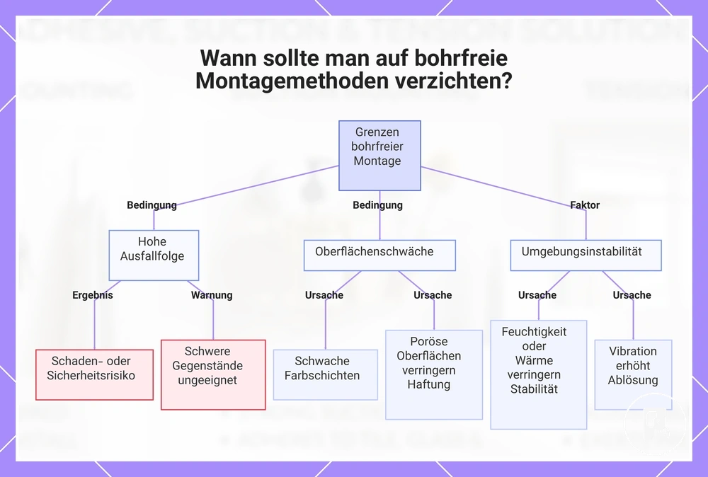 Wann sollte man auf bohrfreie Montagemethoden verzichten?