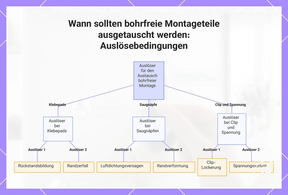 Wann sollten bohrfreie Montageteile ausgetauscht werden: Auslösebedingungen