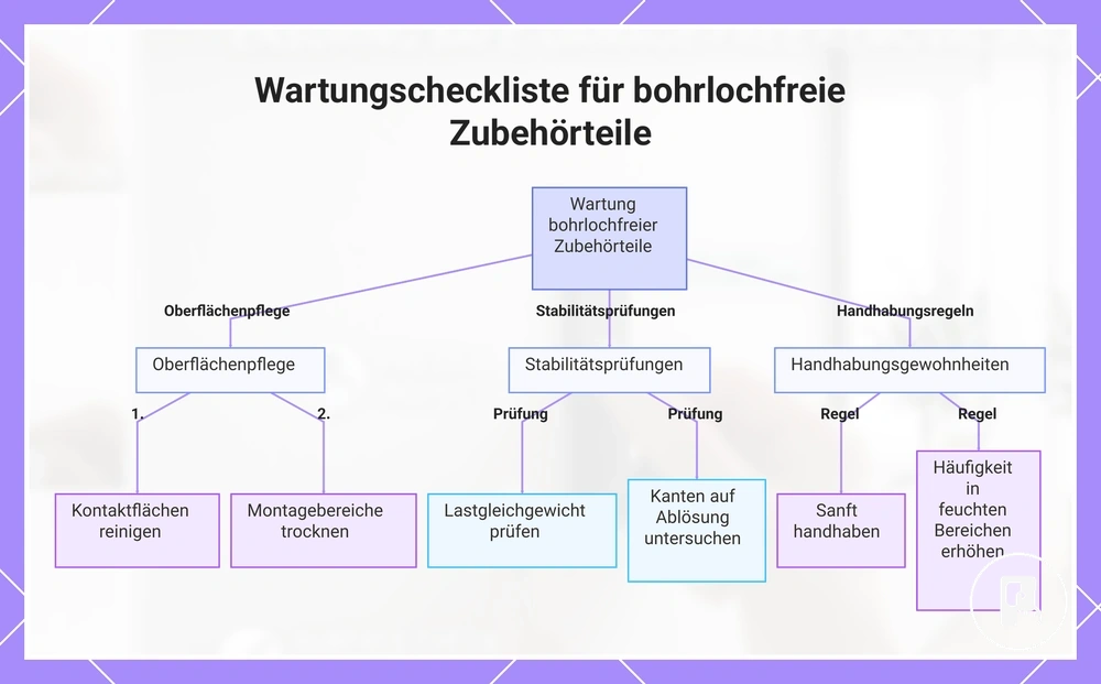 Wartungscheckliste für bohrlochfreie Zubehörteile
