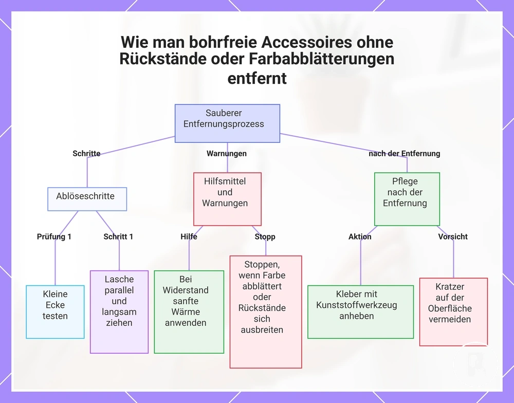 Wie man bohrfreie Accessoires ohne Rückstände oder Farbabblätterungen entfernt