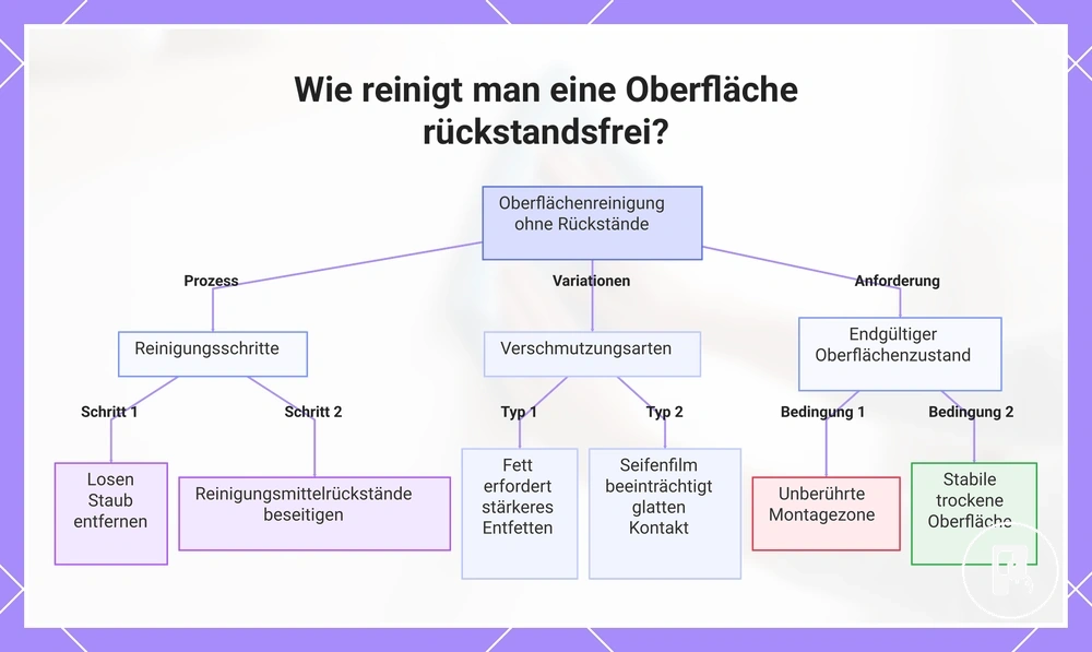 Wie reinigt man eine Oberfläche rückstandsfrei?