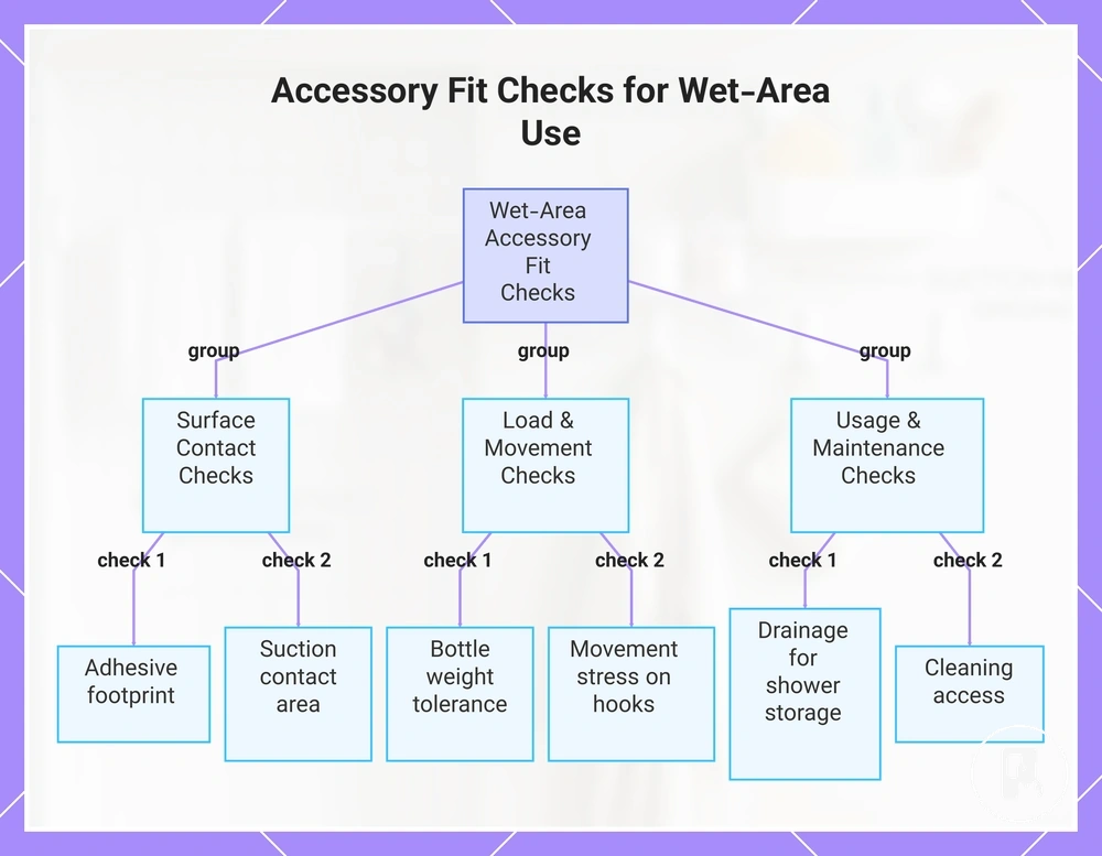 Accessory Fit Checks for Wet-Area Use