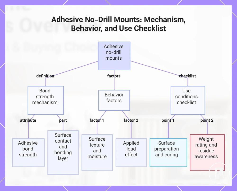 Adhesive No-Drill Mounts: Mechanism, Behavior, and Use Checklist