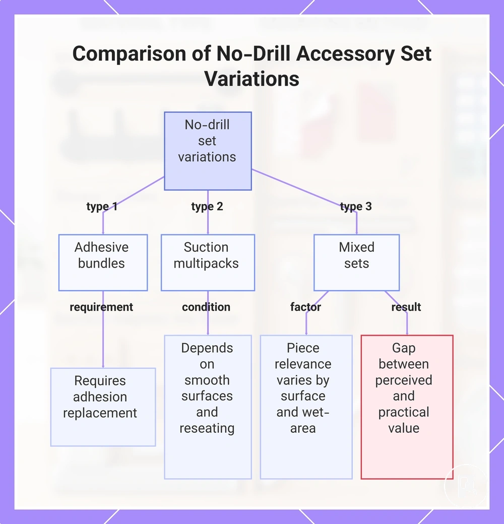Comparison of No-Drill Accessory Set Variations