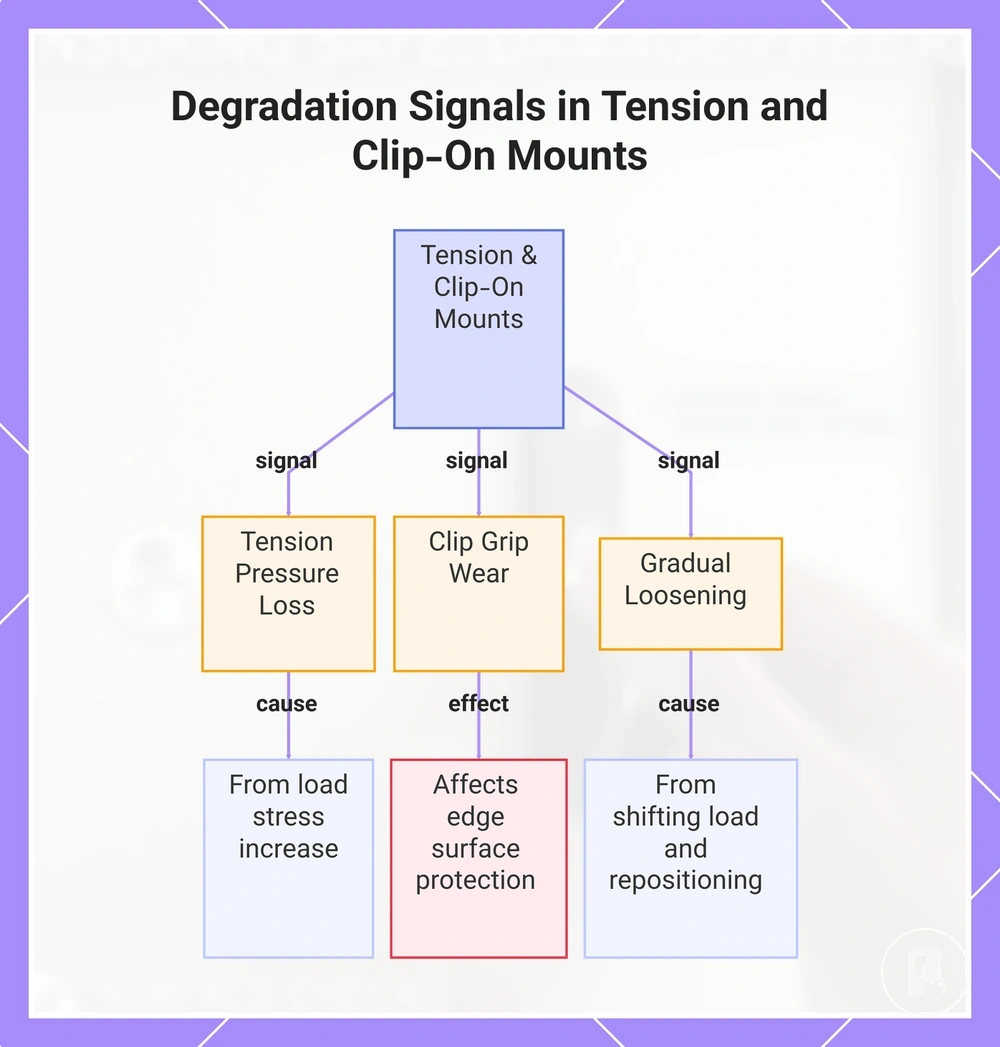 Degradation Signals in Tension and Clip-On Mounts