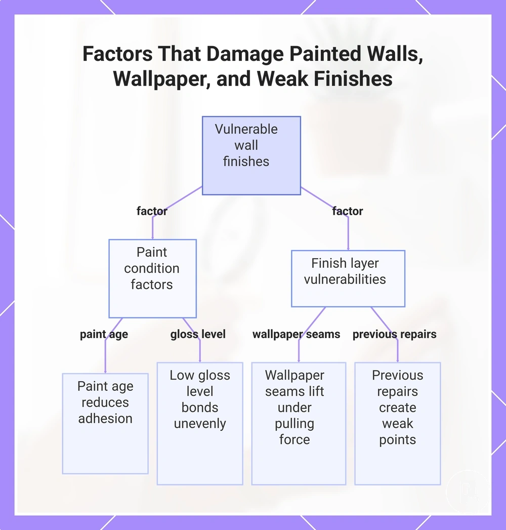 Factors That Damage Painted Walls, Wallpaper, and Weak Finishes