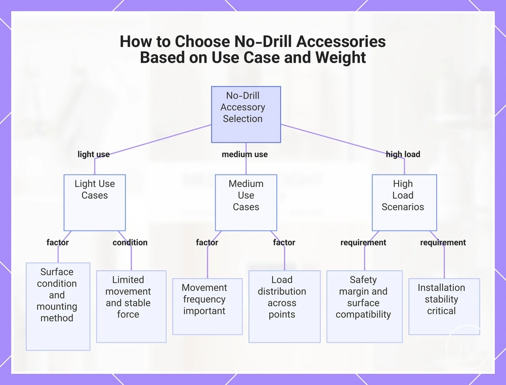 How to Choose No-Drill Accessories Based on Use Case and Weight