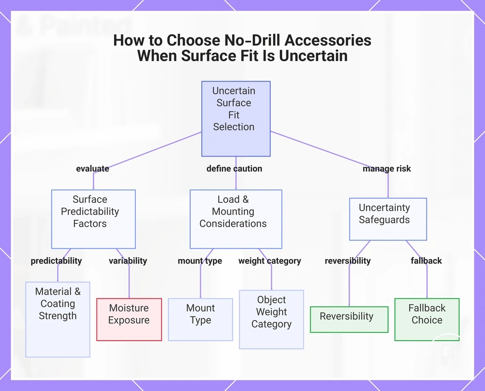 How to Choose No-Drill Accessories When Surface Fit Is Uncertain