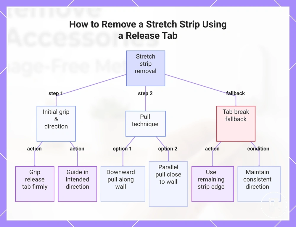 How to Remove a Stretch Strip Using a Release Tab