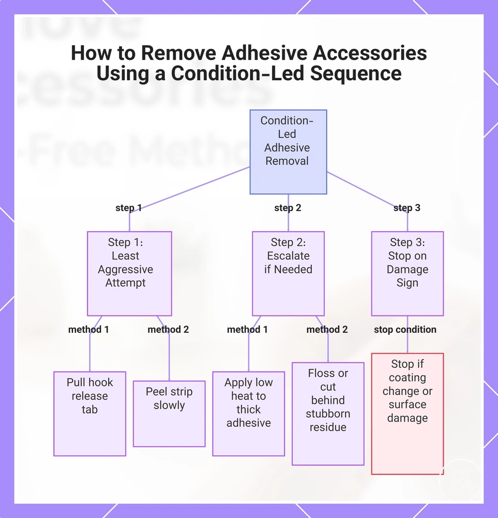 How to Remove Adhesive Accessories Using a Condition-Led Sequence