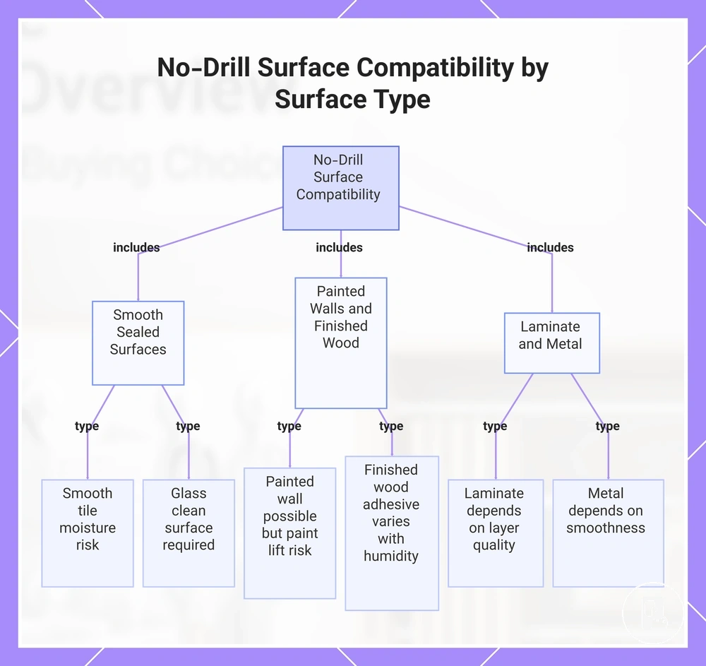 No-Drill Surface Compatibility by Surface Type