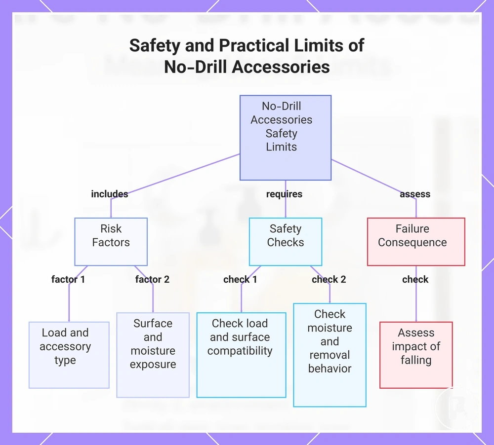 Safety and Practical Limits of No-Drill Accessories