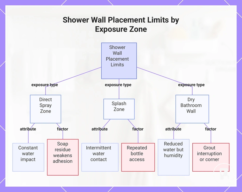 Shower Wall Placement Limits by Exposure Zone