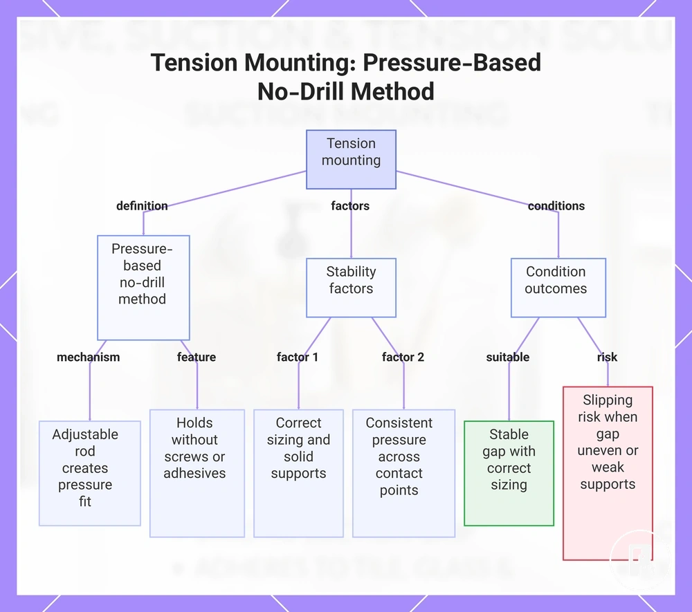 Tension Mounting: Pressure-Based No-Drill Method