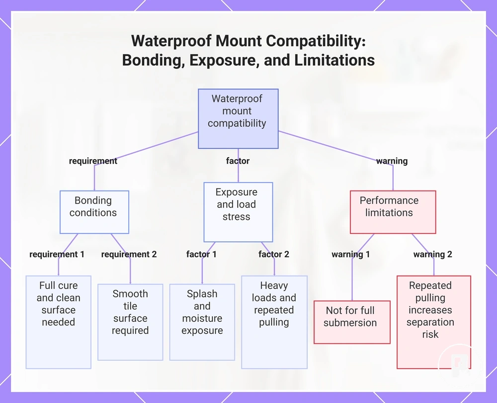 Waterproof Mount Compatibility: Bonding, Exposure, and Limitations