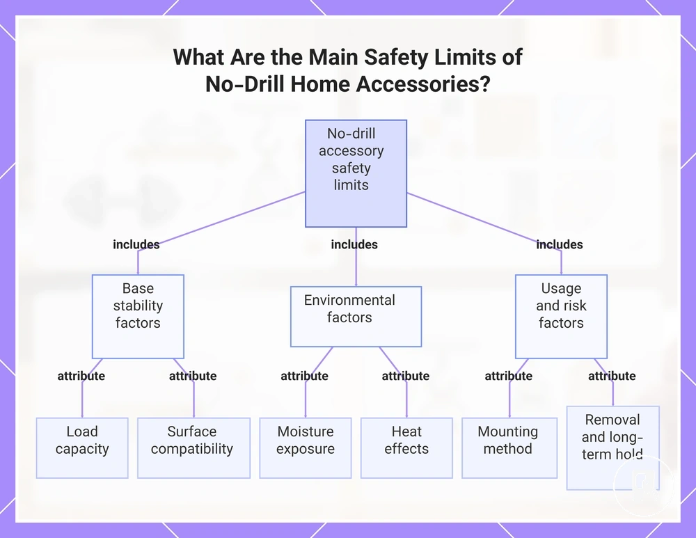 What Are the Main Safety Limits of No-Drill Home Accessories?