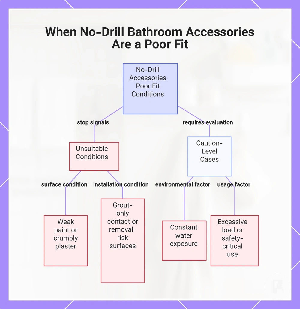 When No-Drill Bathroom Accessories Are a Poor Fit