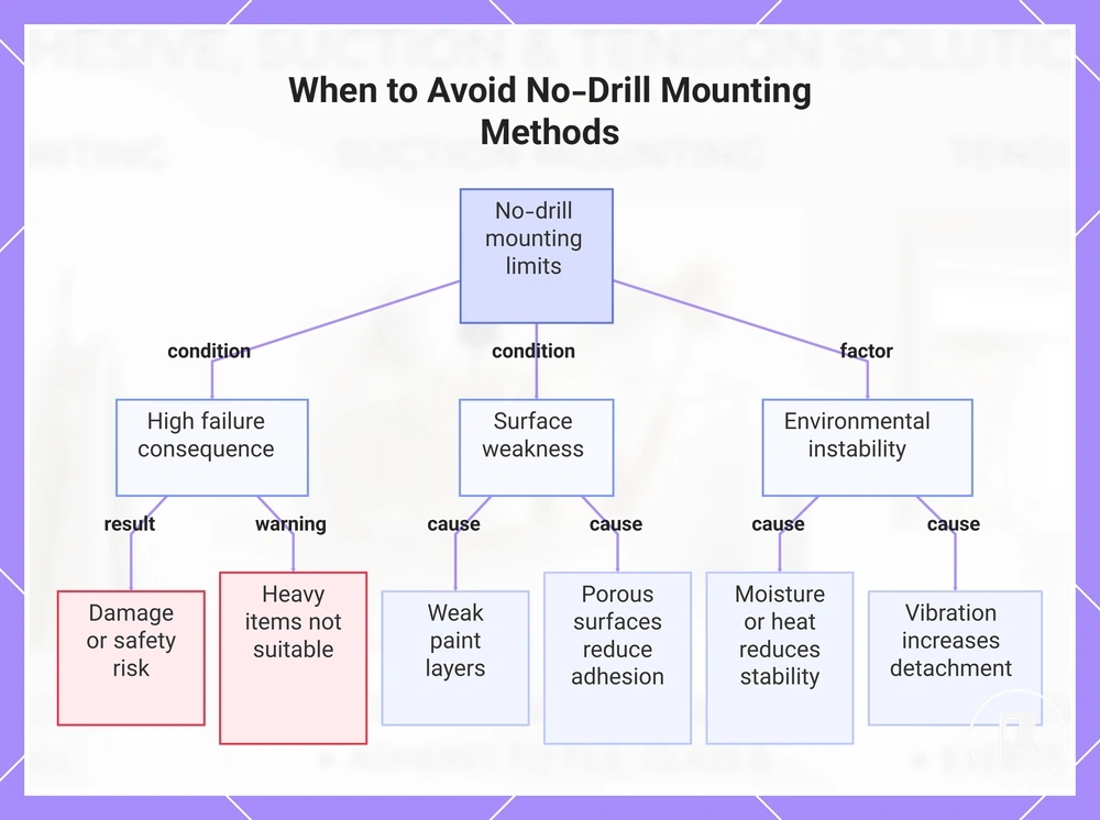 When to Avoid No-Drill Mounting Methods